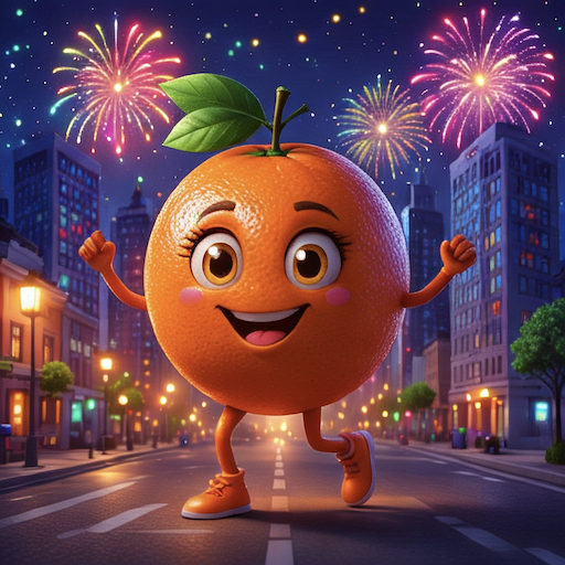 Konnektoren Mascot celebrating New Year